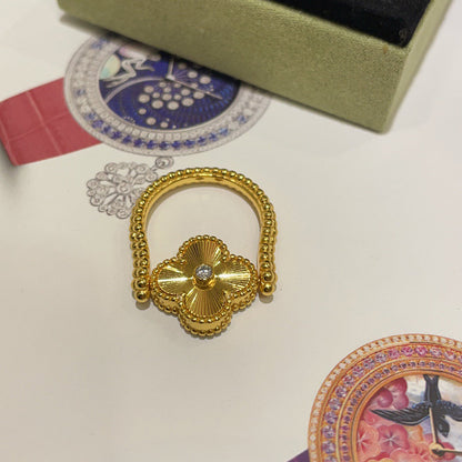 [Noble Aura jewelry]CLOVER RIVERSIBLE RING GOLD COLLECTION