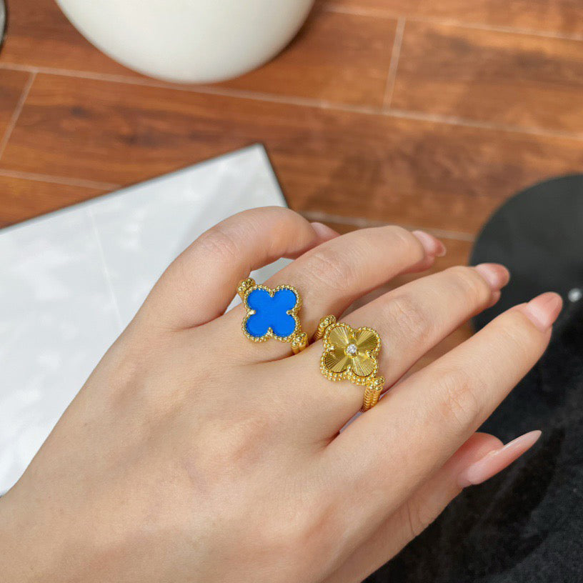 [Noble Aura jewelry]CLOVER RIVERSIBLE BLUE AGATE RING
