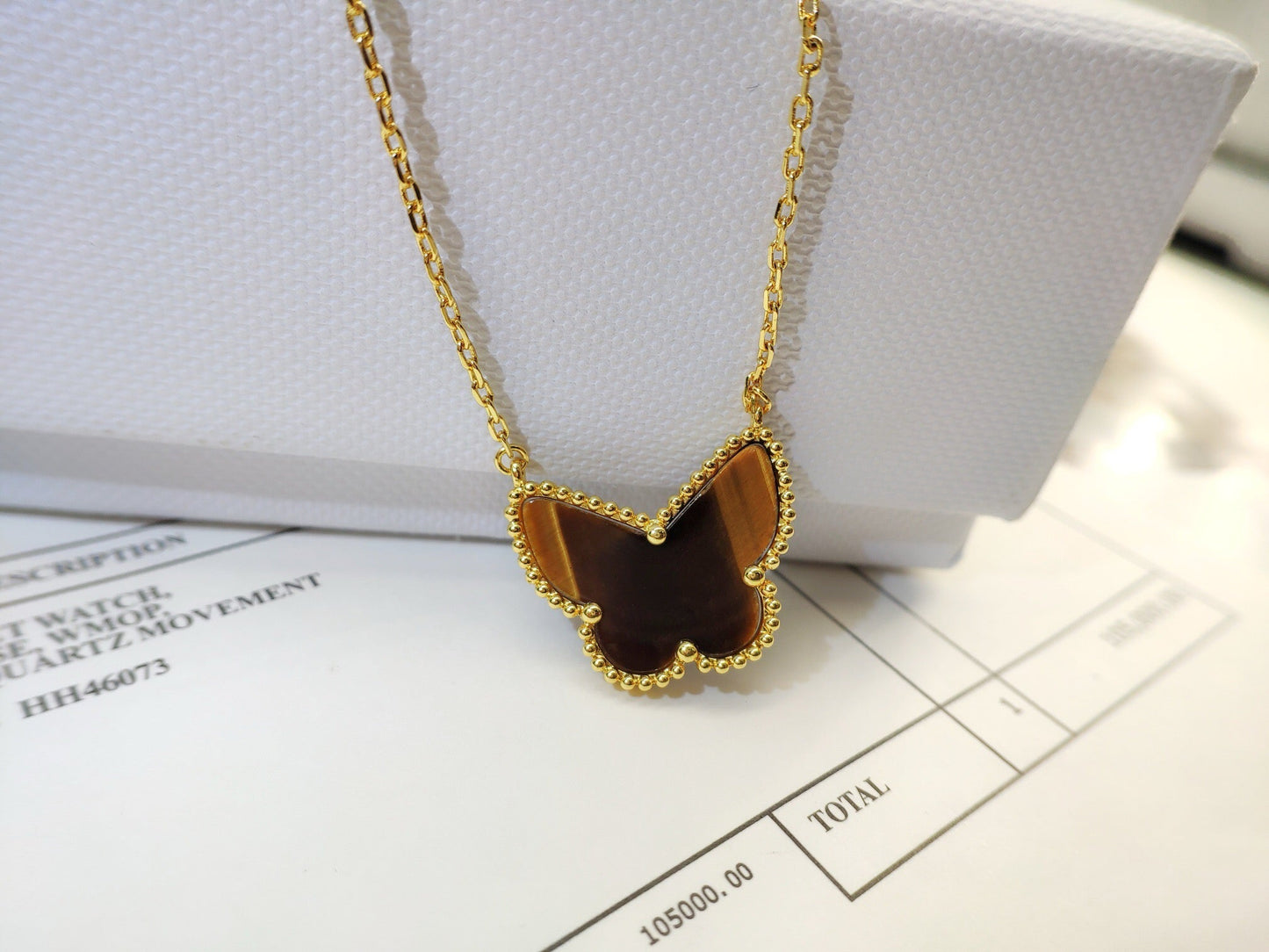 [Noble Aura jewelry] TIGER__ EYE BUTTERFLY NECKLACE