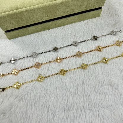 [Noble Aura jewelry]CLOVER 6 MOTIF DIAMOND LASER BRACELET