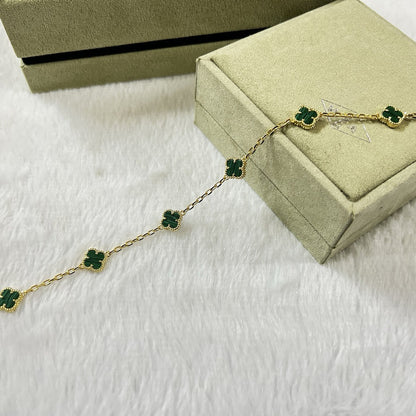 [Noble Aura jewelry]CLOVER 6 MOTIF MALACHITE BRACELET