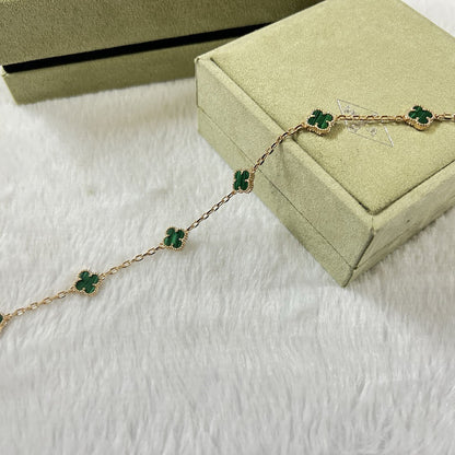 [Noble Aura jewelry]CLOVER 6 MOTIF MALACHITE BRACELET