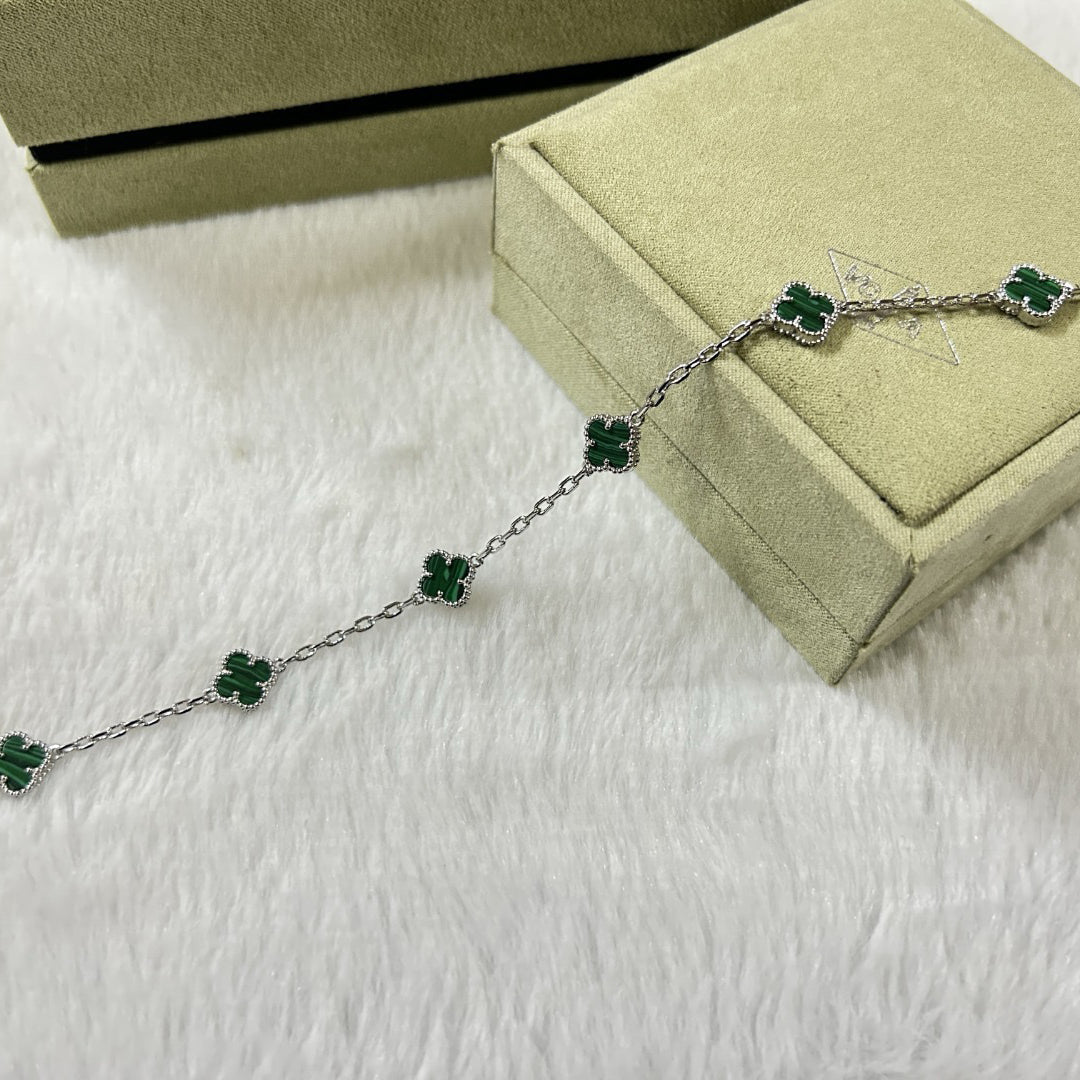 [Noble Aura jewelry]CLOVER 6 MOTIF MALACHITE BRACELET