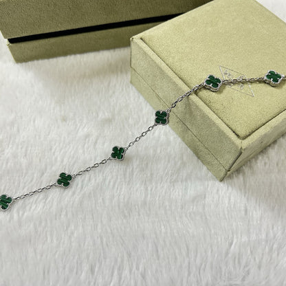 [Noble Aura jewelry]CLOVER 6 MOTIF MALACHITE BRACELET