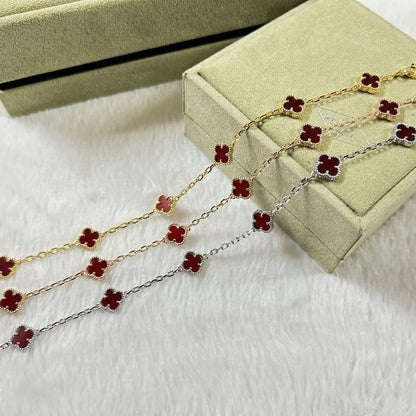 [Noble Aura jewelry]CLOVER 6 MOTIF RED AGATE BRACELET
