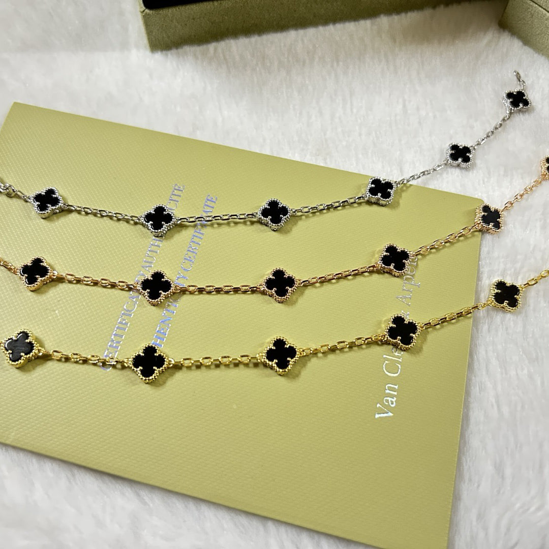 [Noble Aura jewelry]CLOVER 6 MOTIF  ONYXS BRACELET