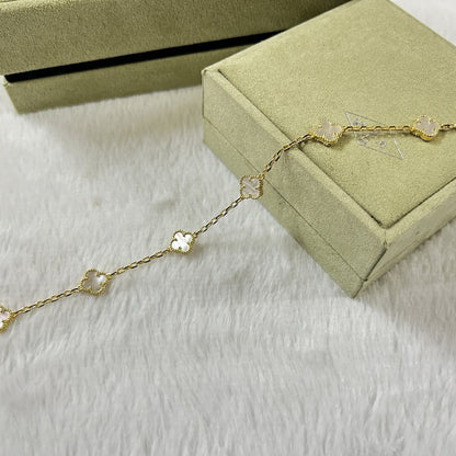 [Noble Aura jewelry]CLOVER 6 MOTIF WHITE MOP BRACELET