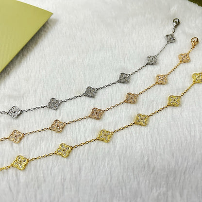 [Noble Aura jewelry]CLOVER 6 MOTIF DIAMOND BRACELET