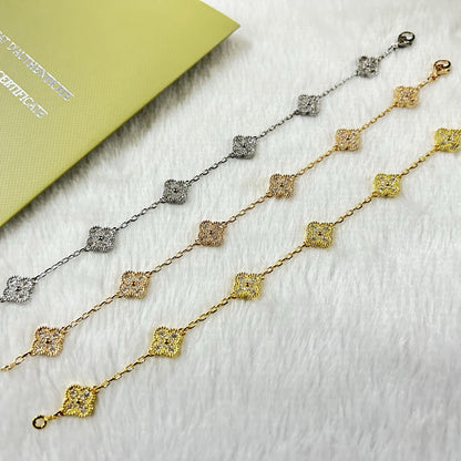 [Noble Aura jewelry]CLOVER 6 MOTIF DIAMOND BRACELET