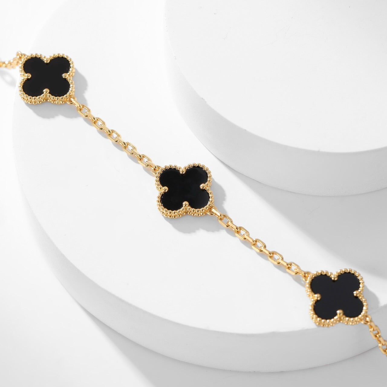 [Noble Aura jewelry]CLOVER 10 MOTIFS ONYX NECKLACE