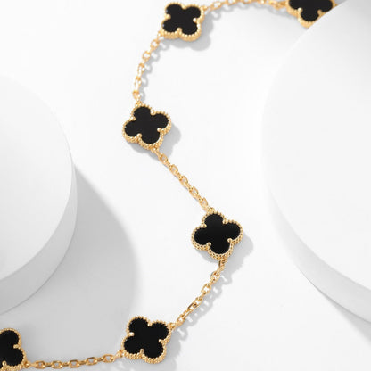 [Noble Aura jewelry]CLOVER 10 MOTIFS ONYX NECKLACE
