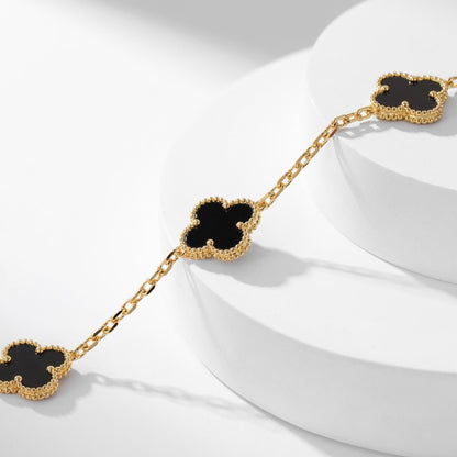 [Noble Aura jewelry]CLOVER 10 MOTIFS ONYX NECKLACE