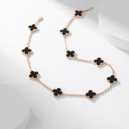 [Noble Aura jewelry]CLOVER 10 MOTIFS ONYX NECKLACE