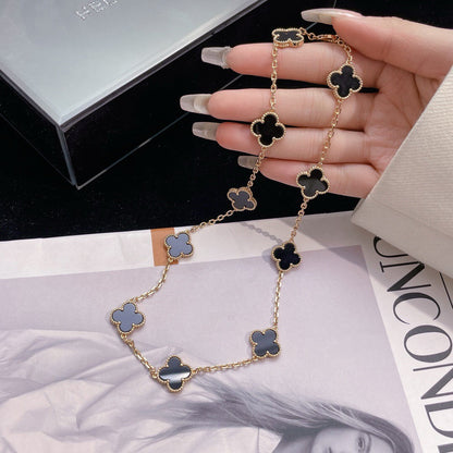 [Noble Aura jewelry]CLOVER 10 MOTIFS ONYX NECKLACE