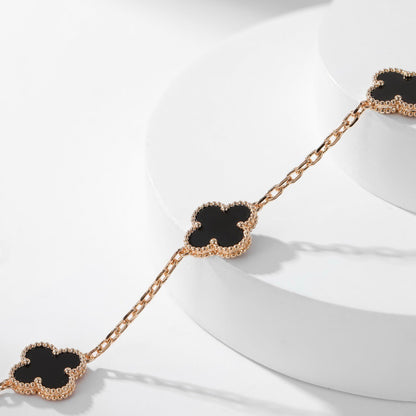 [Noble Aura jewelry]CLOVER 10 MOTIFS ONYX NECKLACE