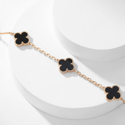 [Noble Aura jewelry]CLOVER 10 MOTIFS ONYX NECKLACE