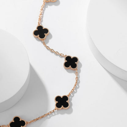 [Noble Aura jewelry]CLOVER 10 MOTIFS ONYX NECKLACE