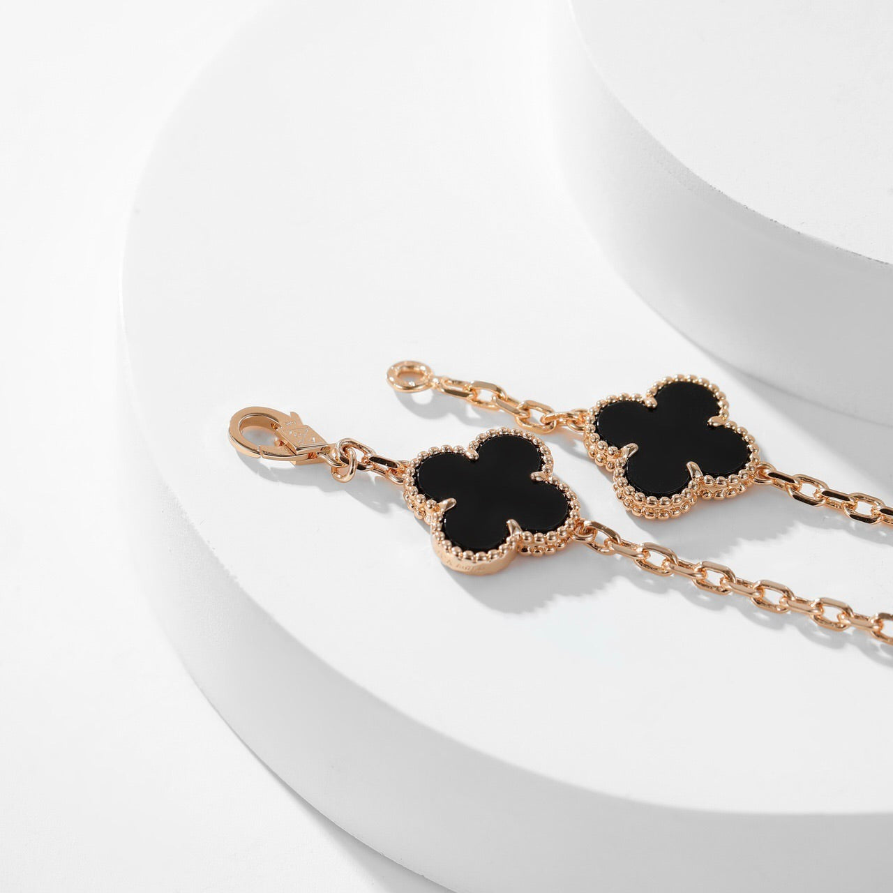 [Noble Aura jewelry]CLOVER 10 MOTIFS ONYX NECKLACE