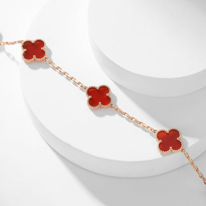 [Noble Aura jewelry]CLOVER 10 MOTIFS CARNELIAN NECKLACE