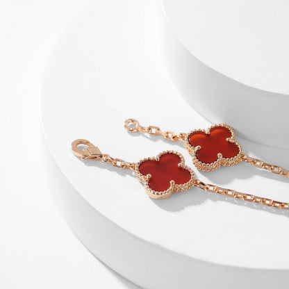[Noble Aura jewelry]CLOVER 10 MOTIFS CARNELIAN NECKLACE
