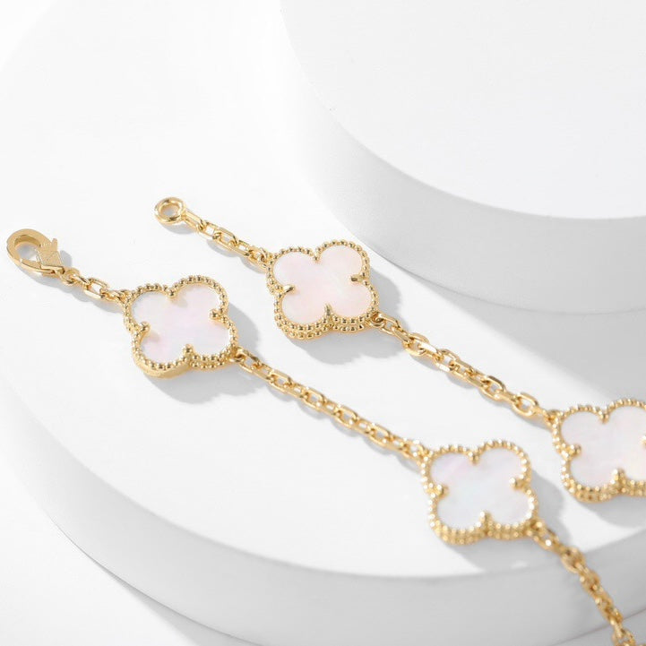 [Noble Aura jewelry]CLOVER 10 MOTIFS WHITE MOTHER OF PEARL NECKLACE