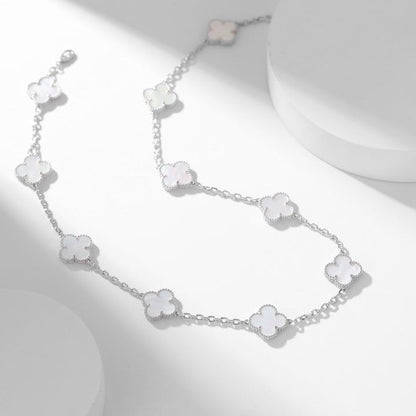 [Noble Aura jewelry]CLOVER 10 MOTIFS WHITE MOTHER OF PEARL NECKLACE