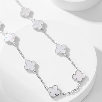 [Noble Aura jewelry]CLOVER 10 MOTIFS WHITE MOTHER OF PEARL NECKLACE