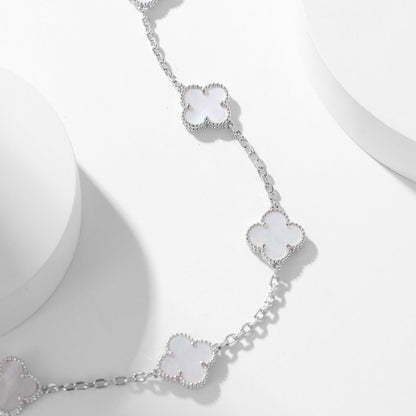 [Noble Aura jewelry]CLOVER 10 MOTIFS WHITE MOTHER OF PEARL NECKLACE