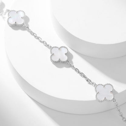 [Noble Aura jewelry]CLOVER 10 MOTIFS WHITE MOTHER OF PEARL NECKLACE