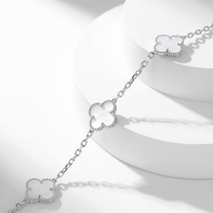[Noble Aura jewelry]CLOVER 10 MOTIFS WHITE MOTHER OF PEARL NECKLACE