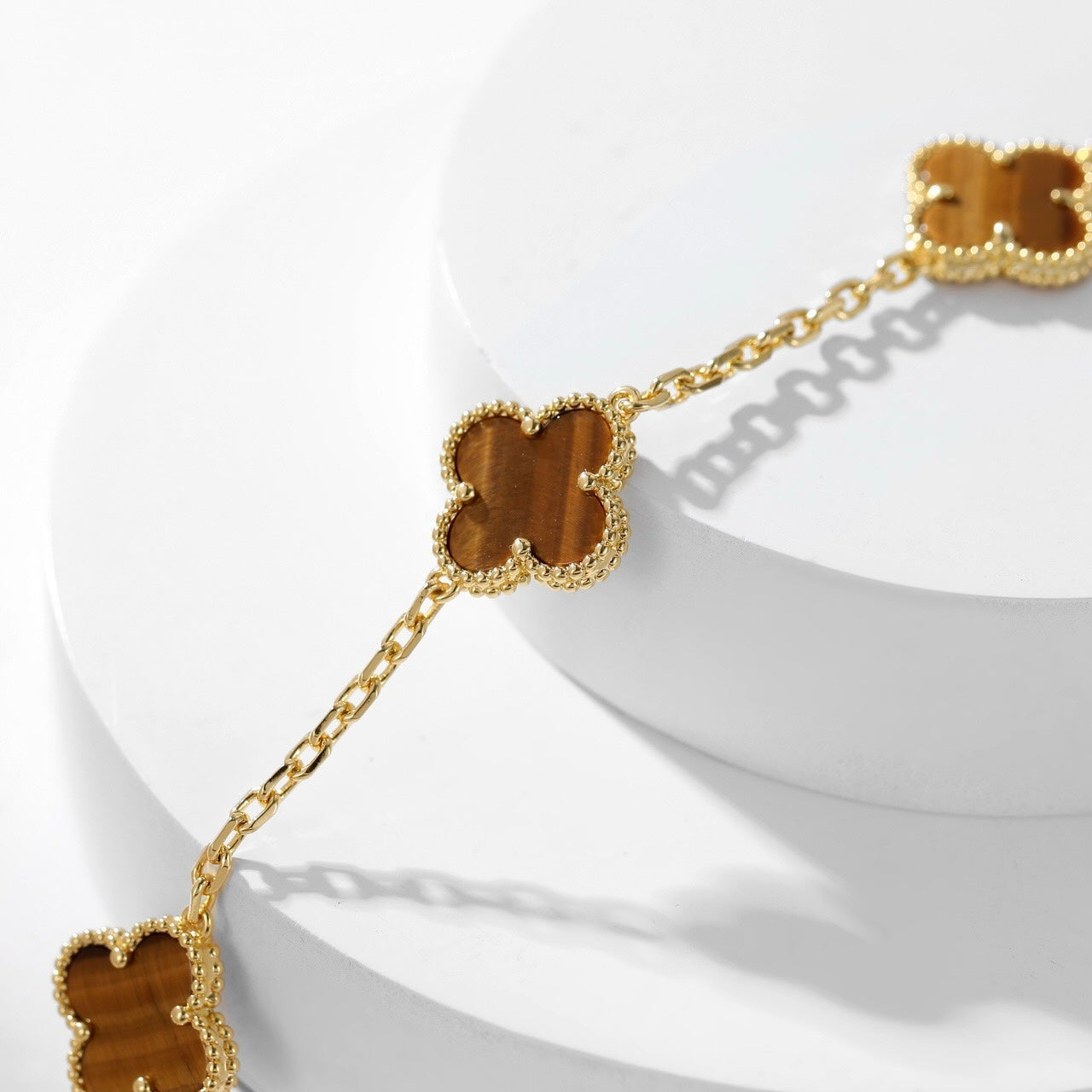 [Noble Aura jewelry]CLOVER 10 MOTIFS TIGER EYE NECKLACE