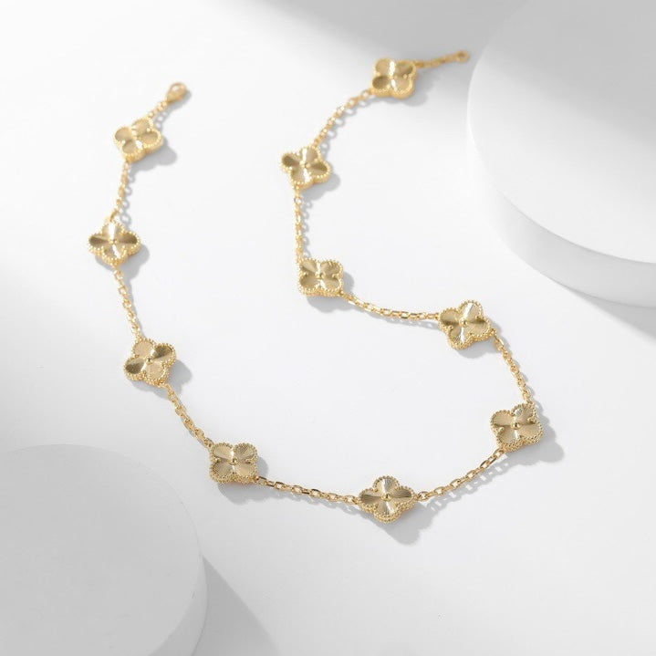 [Noble Aura jewelry]CLOVER 10 MOTIFS LASER NECKLACE