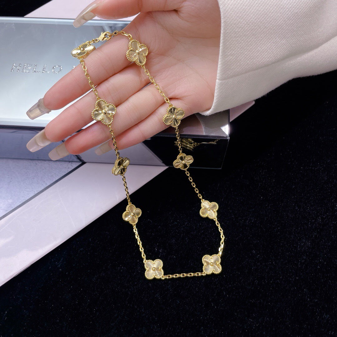[Noble Aura jewelry]CLOVER 10 MOTIFS LASER NECKLACE