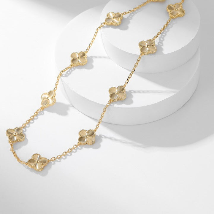 [Noble Aura jewelry]CLOVER 10 MOTIFS LASER NECKLACE
