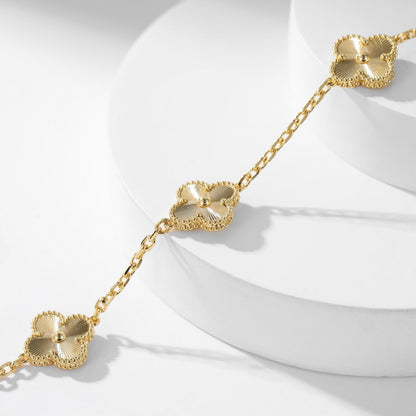 [Noble Aura jewelry]CLOVER 10 MOTIFS LASER NECKLACE