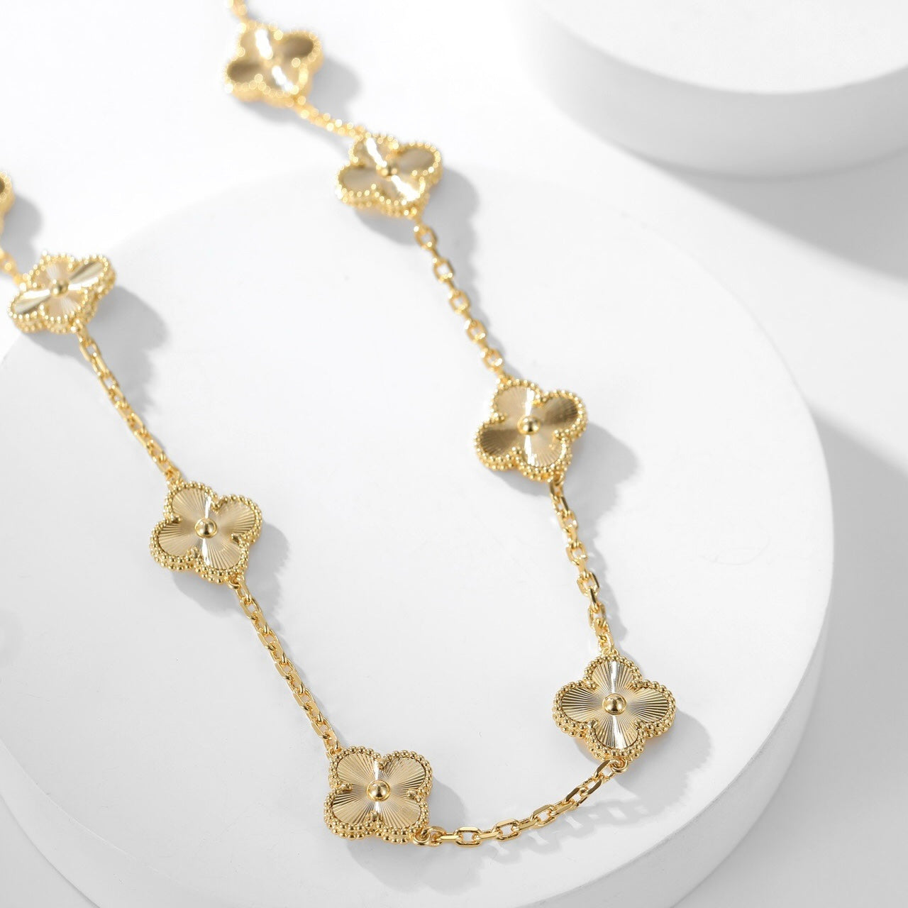 [Noble Aura jewelry]CLOVER 10 MOTIFS LASER NECKLACE