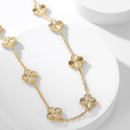 [Noble Aura jewelry]CLOVER 10 MOTIFS LASER NECKLACE