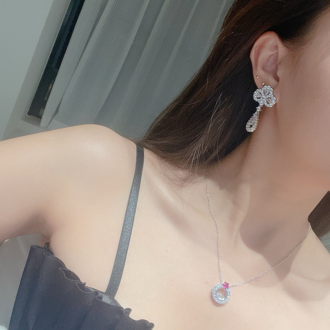 [Noble Aura jewelry]LOOP EARRINGS FULL MOTIF DIAMOND