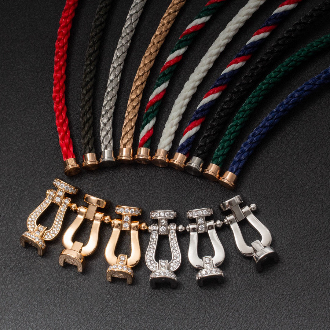 [Noble Aura jewelry]Love & Force Large Horseshoe Trio Bracelet Stack Set