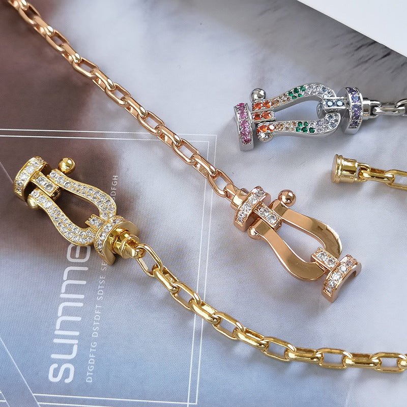 [Noble Aura jewelry]FORCE LARGE HORSESHOE CLASP  METAL BRACELET