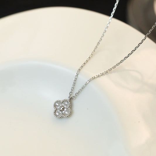 [Noble Aura jewelry]CLOVER MINI 9.5MM PENDANT DIAMOND NECKLACE