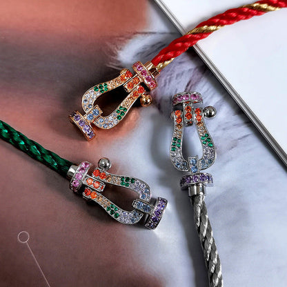 [Noble Aura jewelry]FORC LARGE HORSESHOE  COLORED DIAMOND BRACELET SILVER