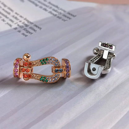 [Noble Aura jewelry]FORC LARGE HORSESHOE  COLORED DIAMOND BRACELET SILVER