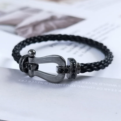 [Noble Aura jewelry]FORCE LARGE SERIES HORSESHOE BLACK SAMURAI BRACELET