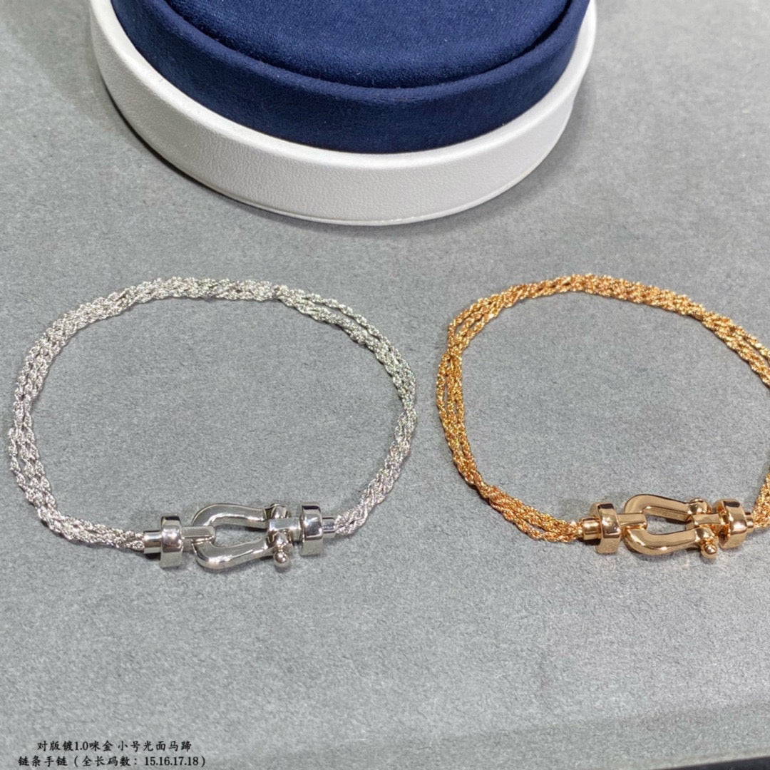 [Noble Aura jewelry]FORCE SMALL HORSESHOE  DIAMOND CHAIN ROPE BRACELET
