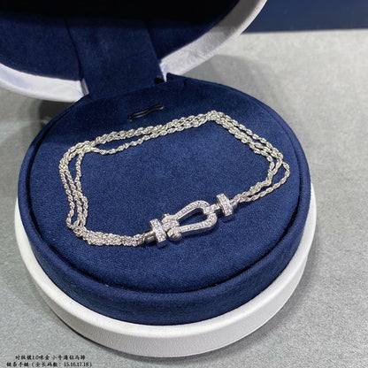 [Noble Aura jewelry]FORCE SMALL HORSESHOE  DIAMOND CHAIN ROPE BRACELET