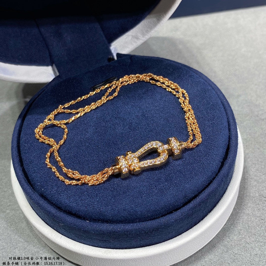 [Noble Aura jewelry]FORCE SMALL HORSESHOE  DIAMOND CHAIN ROPE BRACELET