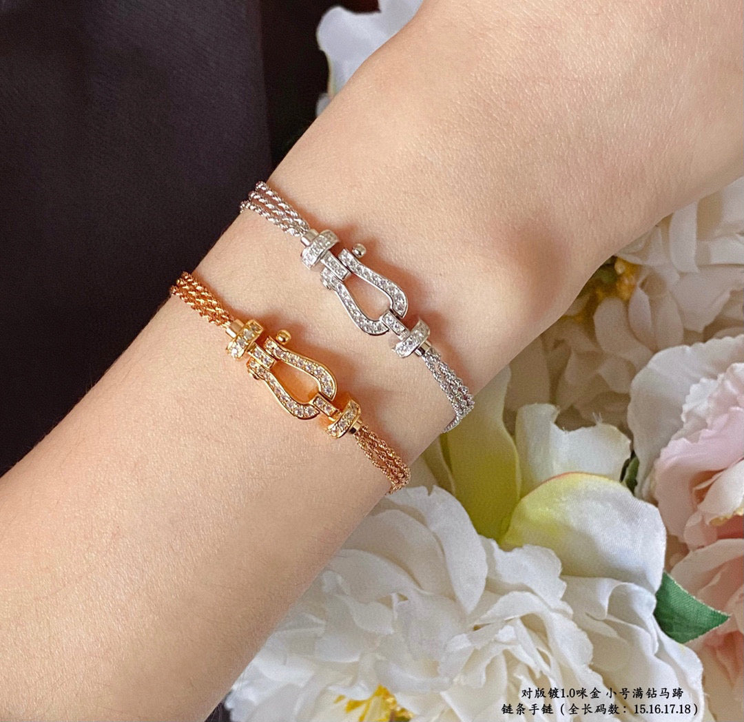 [Noble Aura jewelry]FORCE SMALL HORSESHOE  DIAMOND CHAIN ROPE BRACELET