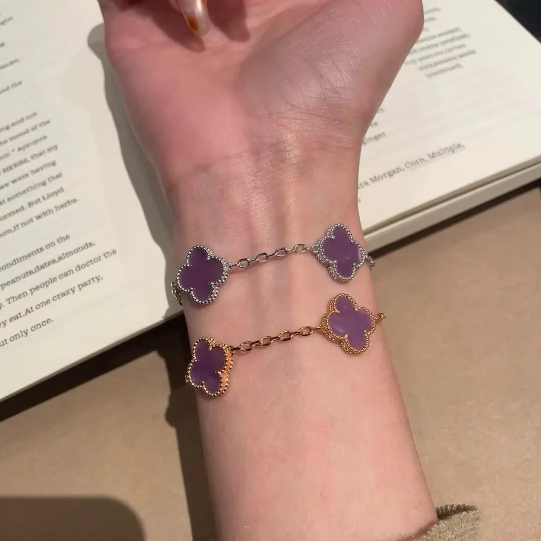 [Noble Aura jewelry] CLOVER 5 MOTIF VIOLET BRACELET COLLECTION