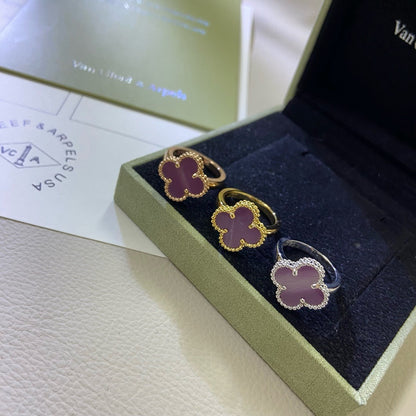 [Noble Aura jewelry]CLOVER  PURPLE VIOLET RING